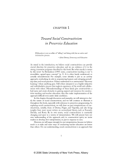 Toward Social Constructivism in Preservice Education