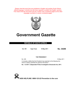 Act 1 of 2011 - Independent Police Investigative Directorate