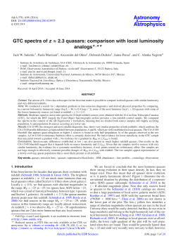 GTC spectra of z &asymp; 2.3 quasars: comparison with local luminosity