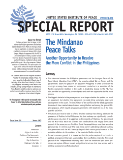 The Mindanao Peace Talks: Another Opportunity to Resolve the