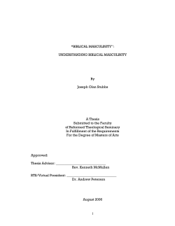 BIBLICAL MASCULINITY - Reformed Theological Seminary