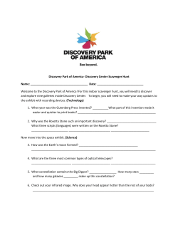 Discovery Park of America- Discovery Center Scavenger Hunt Name