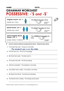 POSSESSIVE: -`S and -S`