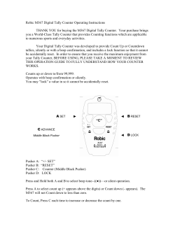 Robic M367 Digital Tally Counter Operating Instructions THANK