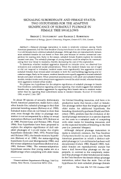 signaling subordinate and female status: two hypotheses for the