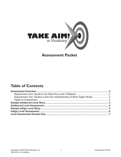 Take Aim! at Vocabulary Assessment Packet