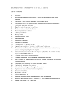 MEDICINES AND RELATED SUBSTANCES CONTROL ACT
