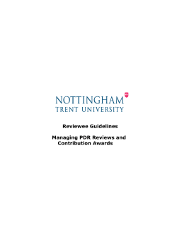 Managing PDCR Reviews - Nottingham Trent University