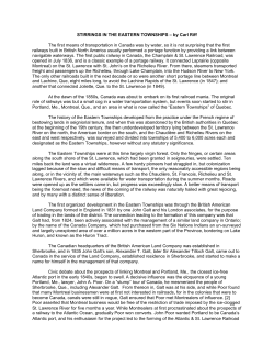 Stirrings in the Eastern Townships