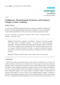 Configurons: Thermodynamic Parameters and Symmetry Changes