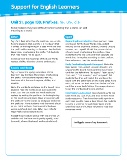 Unit 21, page 138: Prefixes: re-, un-, dis-