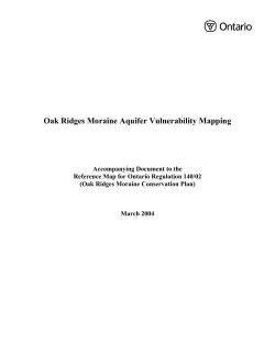 Oak Ridges Moraine Aquifer Vulnerability Mapping