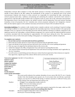 Guidelines and Sample Contract