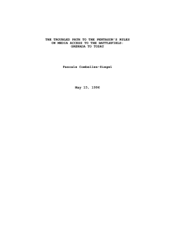 The Troubled Path to the Pentagon`s Rules on Media Access to the