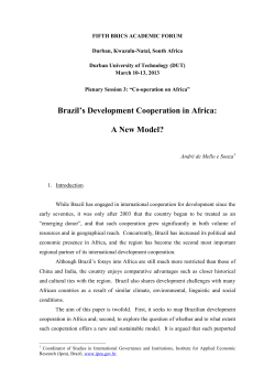Brazilian Development Cooperation in Africa