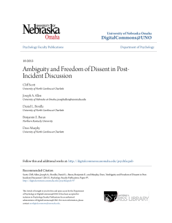 Ambiguity and Freedom of Dissent in Post