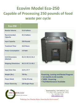 Eco-250 technical specifications