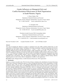 Gender Influences on Managerial Style and Conflict Resolution