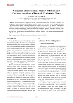 Consumer Ethnocentrism, Product Attitudes and Purchase