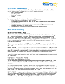 Formal Student Chapter Ceremony Officer Installation Ceremony