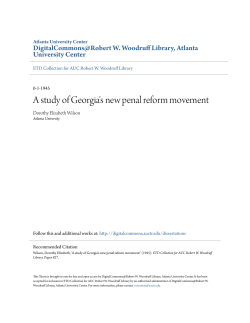 A study of Georgia`s new penal reform movement