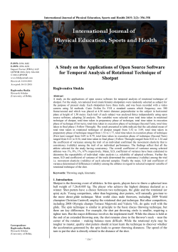 - International Journal of Physical Education, Sports