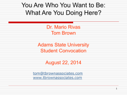 Fall 2014 Convocation Presentation to Students