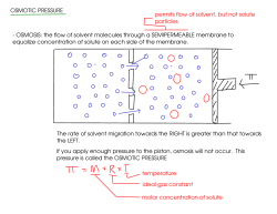 OSMOTIC PRESSURE - OSMOSIS: the flow of solvent molecules