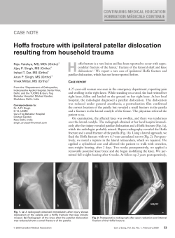 Hoffa fracture with ipsilateral patellar dislocation resulting from