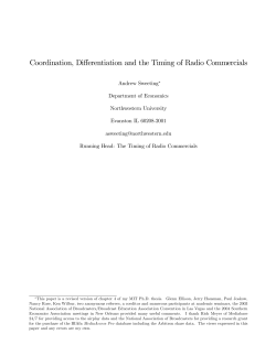 Coordination, Differentiation and the Timing of Radio Commercials