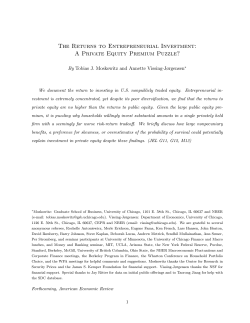 The Returns to Entrepreneurial Investment: A Private Equity