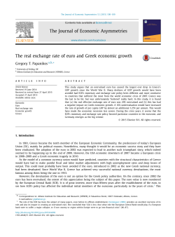 The real exchange rate of euro and Greek economic growth