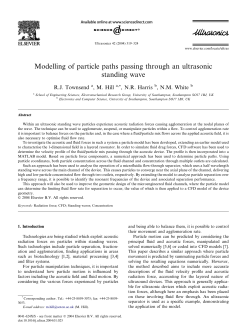Modelling of particle paths passing through an ultrasonic