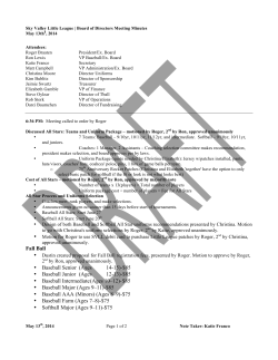 Fall Ball &bull; Baseball Senior (Ages 14-15)