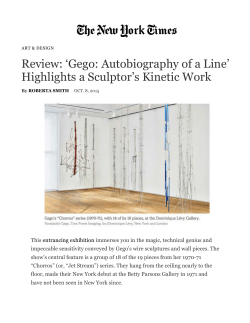 Review: `Gego: Autobiography of a Line` Highlights a Sculptor`s