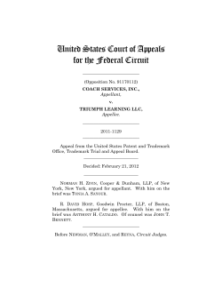 Coach Services, Inc. v. Triumph Learning LLC - Patently-O
