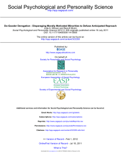Do-Gooder Derogation : Disparaging Morally Motivated Minorities to