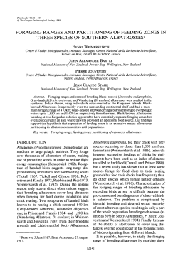 Foraging Ranges and Partitioning of Feeding Zones in Three