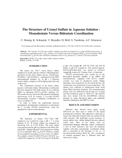 The Structure of Uranyl Sulfate in Aqueous Solution