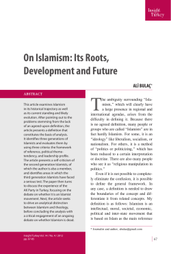 On Islamism: Its Roots, Development and Future