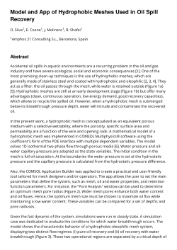 Model and App of Hydrophobic Meshes Used in Oil Spill Recovery