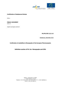 Definition section of Ph. Eur. Monographs and CEPs