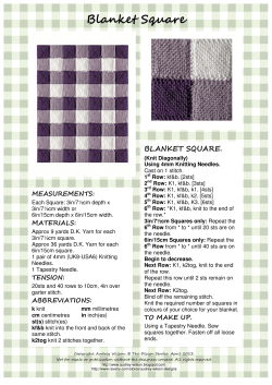 Blanket Square - Knit For Peace