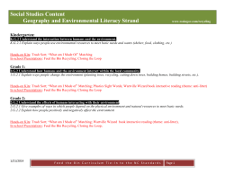 Social Studies Content Geography and Environmental Literacy