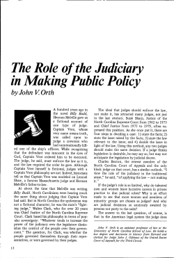 The Role of the Judiciary in Making Public Policy