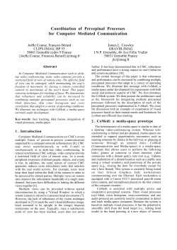 Coordination of Perceptual Processes for Computer