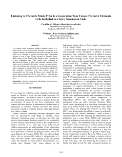 Listening to Thematic Music Prior to a Generation Task Causes