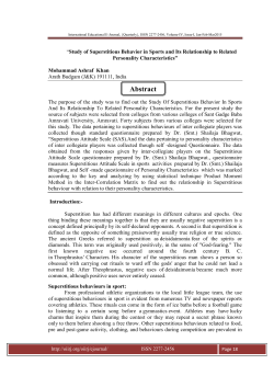 Abstract - Online International Interdisciplinary Research Journal