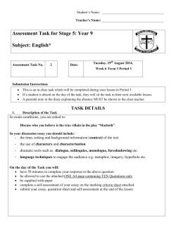 Assessment Task for Stage 5