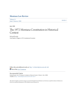 The 1972 Montana Constitution in Historical Context